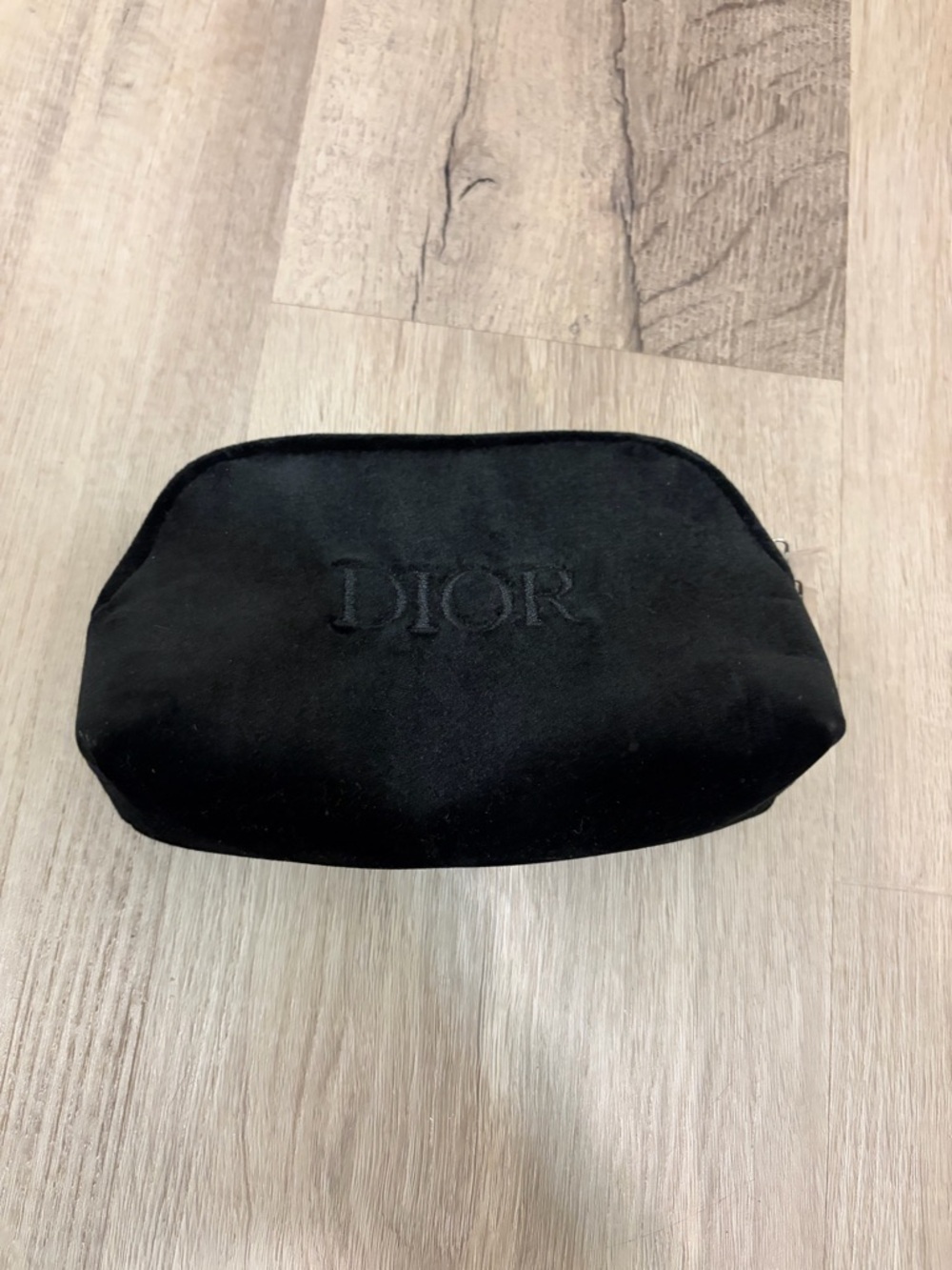 Dior Black Velvet Cosmetic Logo Pouch